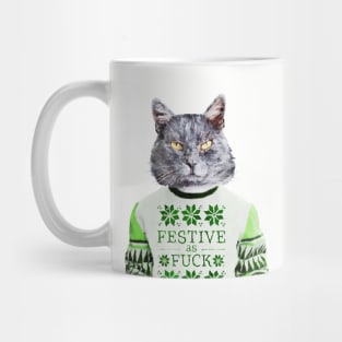 Cat in ugly sweater Mug